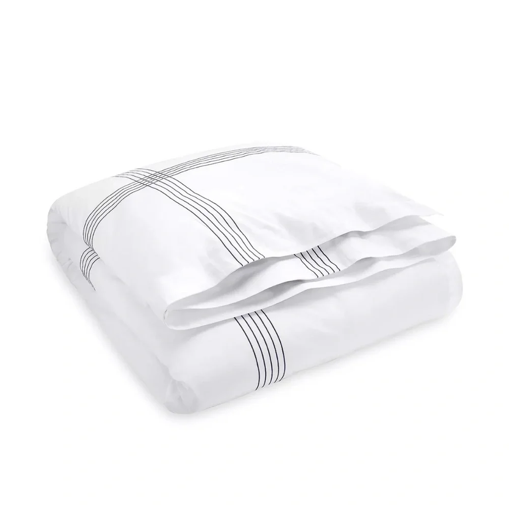 Ralph Lauren Organic Handkerchief Duvet Cover, Queen, White/Blue New w/Tag $500